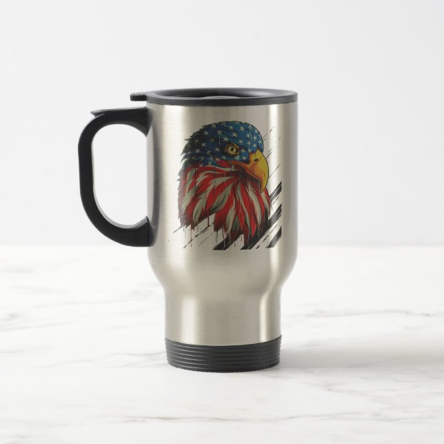 Örn Bird USA flagga Gråtande Patriotic Mugg (Vänster)