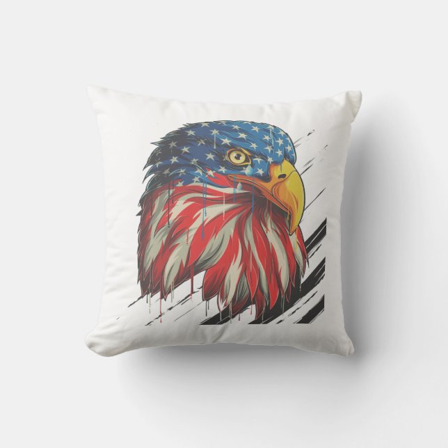Örn Bird USA flagga Gråtande patriotisk Kudde (Framsida)