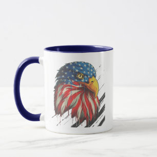 Örn Bird USA flagga Gråtande patriotisk Mugg