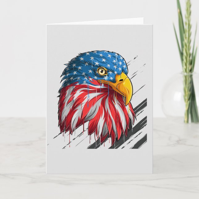 Örn Bird USA flagga Gråtande symbol Kort (Framsida)