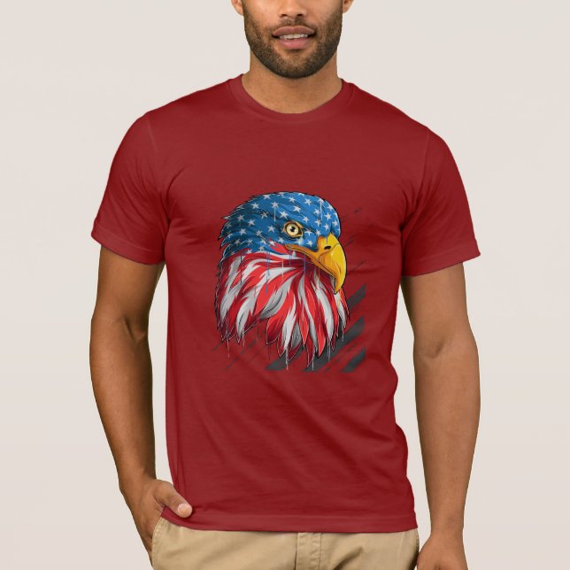 Örn Bird USA flagga Gråtande symbol T Shirt (Framsida)