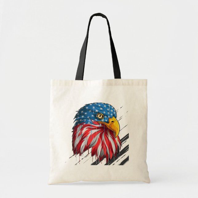 Örn Bird USA flagga Gråtande symbol T-Shirt Tygkasse (Framsidan)