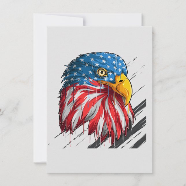 Örn Bird USA flagga Gråtande symbolkort Kort (Framsida)