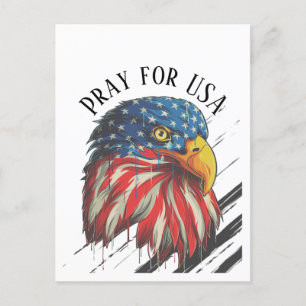 Örn Bird USA flagga Gråter Pray för USA Vykort