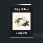 Örn - Birthday Friend Proud Military Kort<br><div class="desc">Vattenfärg Eagle Birthday Friend-militären till min underbara vän vi är så stolta över dig... </div>