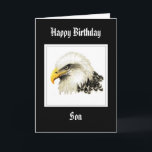 örn - Birthday Son Proud Military Kort<br><div class="desc">Vattenfärg Eagle Birthday Son Milito my underbara son vi är så stolta över dig..</div>