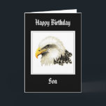 Örn - Birthday Son Proud Military Kort<br><div class="desc">Vattenfärg Eagle Birthday Son Milito my underbara son vi är så stolta över dig..</div>