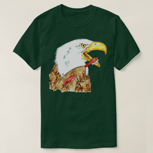 Örn borsttänder badvattenfärg t shirt (Design framsida)