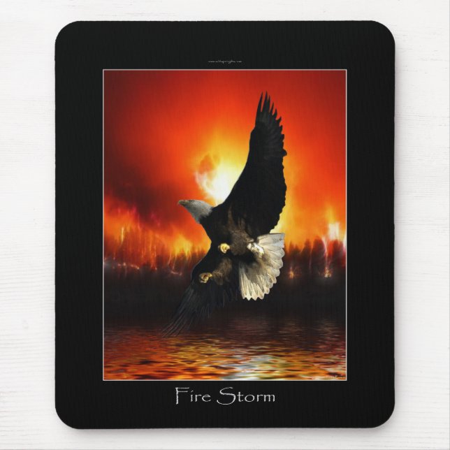 Örn & Burning Forest Fire Mousepad Musmatta (Framsidan)