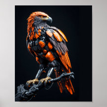 Örn Cyberpunk Mecha Självsäkra Ögon Affisch