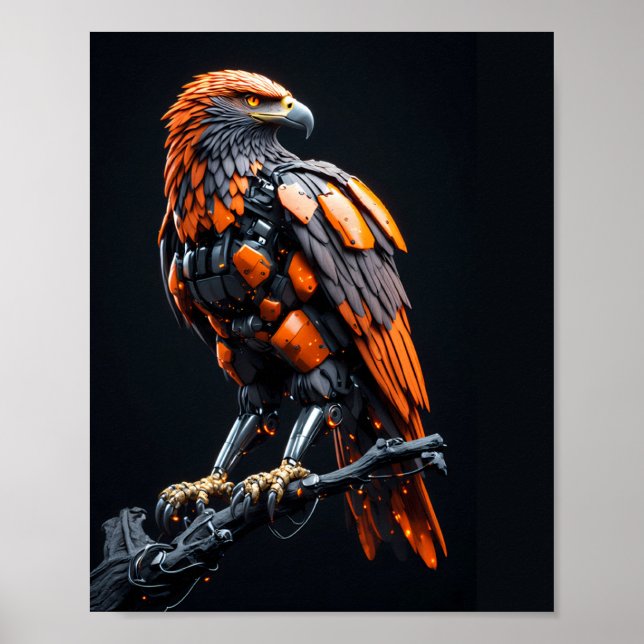 Örn Cyberpunk Mecha Självsäkra Ögon Affisch (Framsidan)