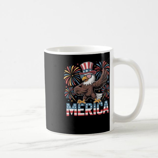 Örn Dancing "merica Tee Funny Patriotic Usa Kaffemugg (Höger)