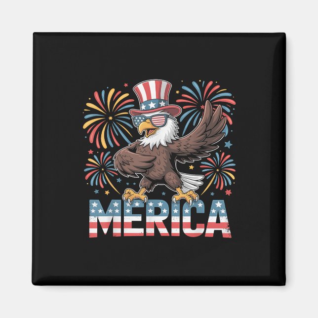 Örn Dancing "merica Tee Funny Patriotic Usa Magnet (Framsidan)
