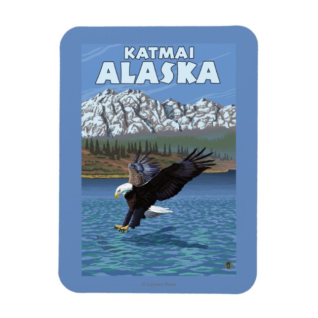 Örn Diving - Katmai, Alaska Magnet (Vertikal)