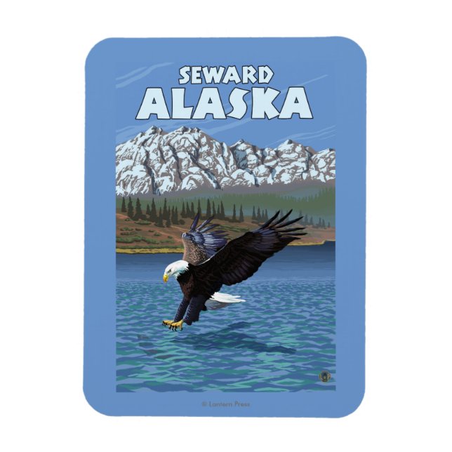 Örn Diving - Seward, Alaska Magnet (Vertikal)