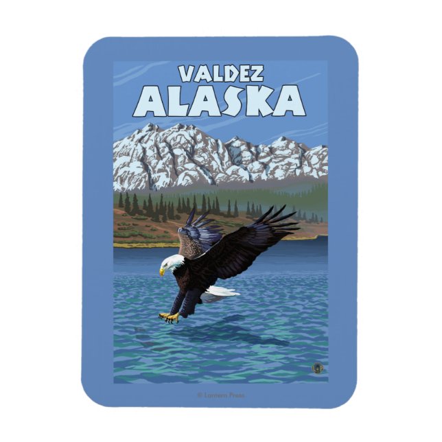 Örn Diving - Valdez, Alaska Magnet (Vertikal)