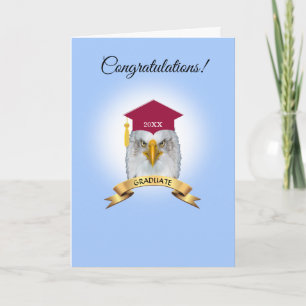 Örn examen gratulationer på ljusblå bil kort