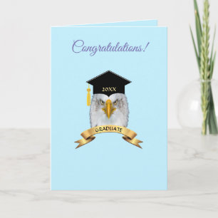 Örn examen gratulationer på ljusblå kort