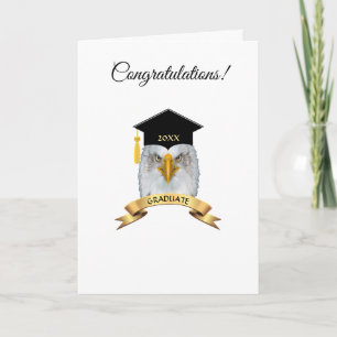 Örn examen gratulationer på vit kort