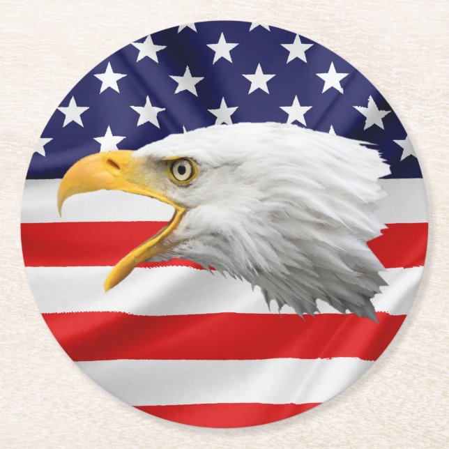Örn fantastiska patriotisk gåva underlägg papper rund (Framsidan)