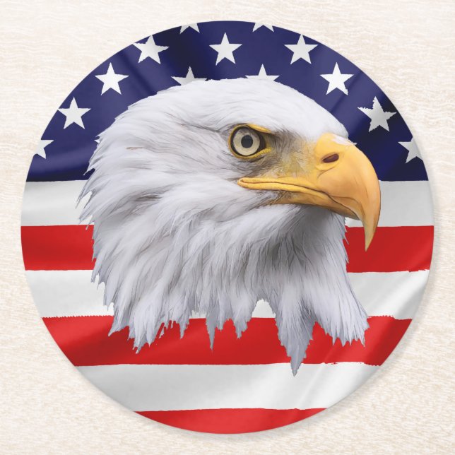 Örn fantastiska patriotisk gåva underlägg papper rund (Framsidan)