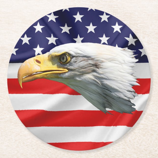 Örn fantastiska patriotisk gåva underlägg papper rund (Framsidan)