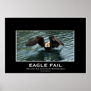 Örn Fishing Misslyckas demotiv fotoutskrift Poster