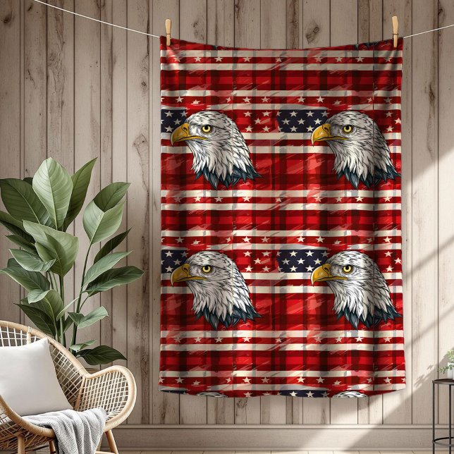Örn & Flagga Kast Tillsammans firar Amerika med ko Fleecefilt (Eagle & Flag Throw Celebrate America in Comfort)
