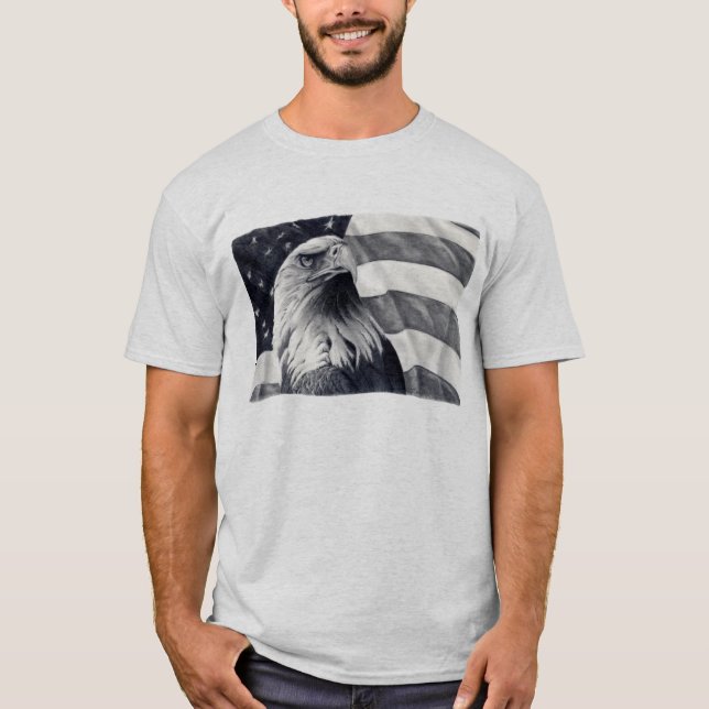 Örn & flaggaTshirt Tee Shirt (Framsida)