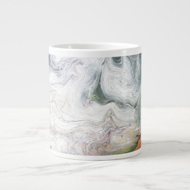 Örn Fluffig Vit Abstrakt Mugg Jumbo Mugg (Framsidan)