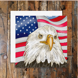 Örn framför American Flagga Patriotic Art