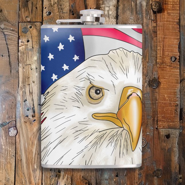 Örn framför American Flagga Patriotic Art Fickplunta (Skapare uppladdad)