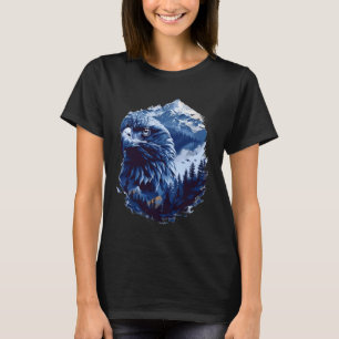 örn framför måne bergsberget och vilden av skogar t shirt
