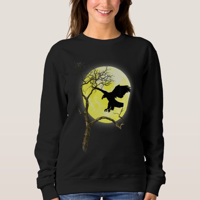 Örn Full Moon Light Nature Bird Wating T Shirt (Framsida)
