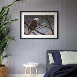 Örn Full Moon Majestic Eagles Poster