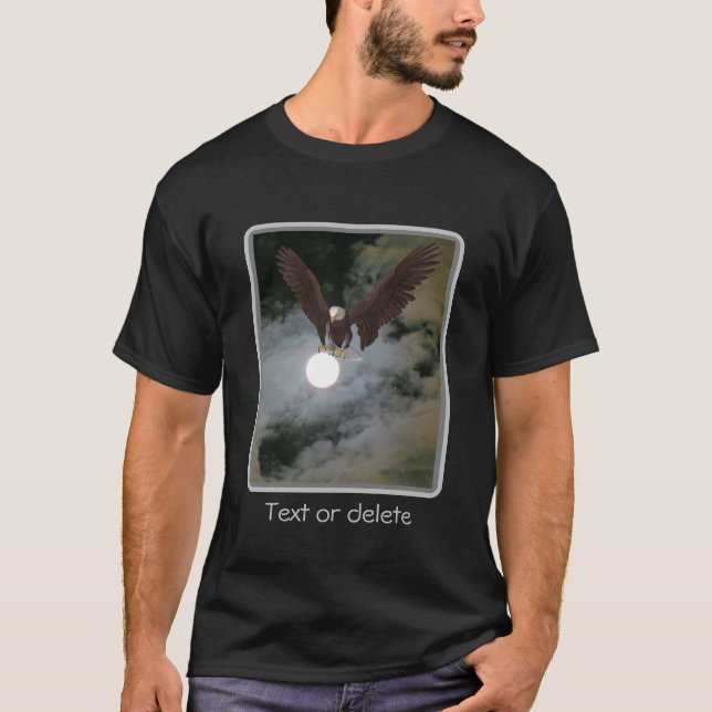 Örn Full Moon Night Himlar Fantasy T Shirt (Framsida)