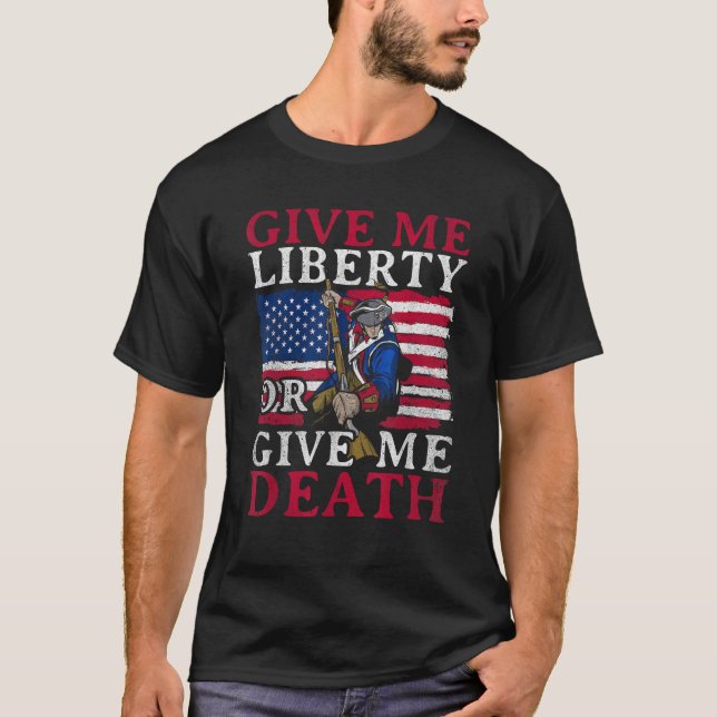 Örn Ge Me Liberty eller Ge Me Död 4 juli T Shirt (Framsida)