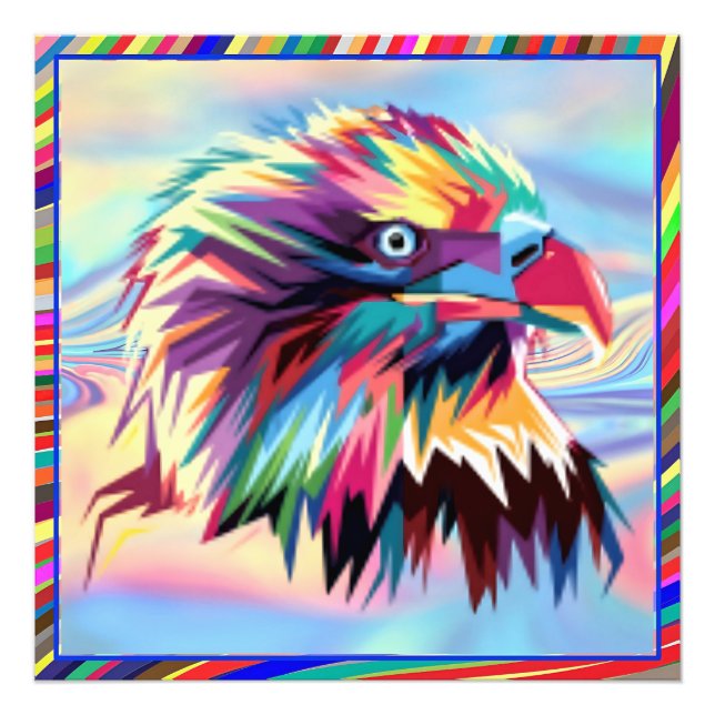 Örn geoometrisk prismatisk design-80590 fototryck (Framsidan)