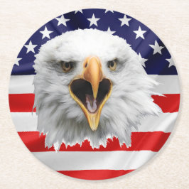 Örn glädjande patriotisk gåva underlägg papper rund