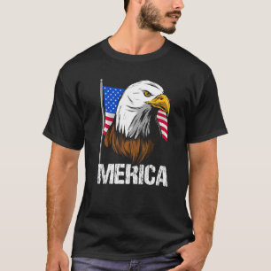 Örn Head & Ansikte American USA flagga 4th of Ju T Shirt