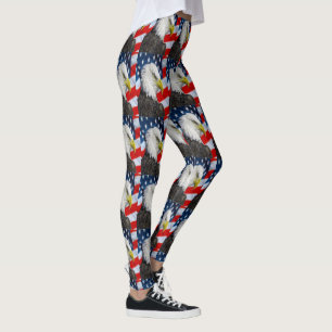 Örn head och en amerikansk flagga leggings