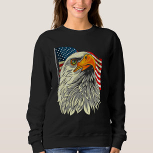 Örn Head with Stars och stripes Flagga Amer T Shirt