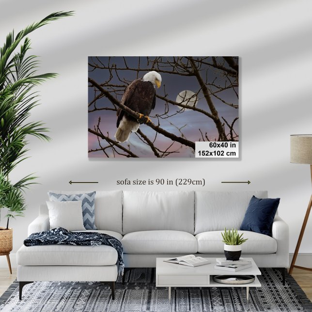 Örn helmoon Wildlife-fotografi 60X40 Canvastryck (This 'in situ" mockup is more true to life than the others.)