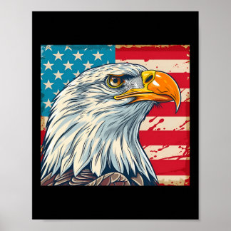 Örn huvud Usa flagga amerikansk flagga Poster