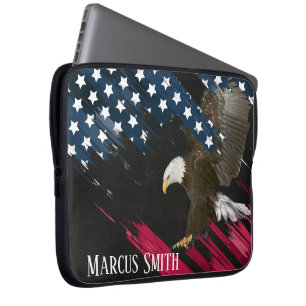 Örn i den amerikanska Flagga Abstrakt Laptop Fodral