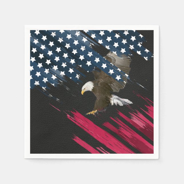 Örn i den amerikanska Flagga Abstrakt Pappersservett (Framsidan)