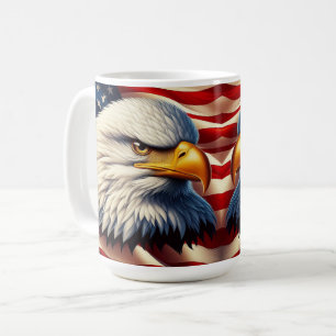 Örn illustrerar amerikansk patriotism kaffemugg
