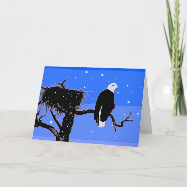 Örn in Winter - Original Wildlife Art Art Helgkort (Framsida)