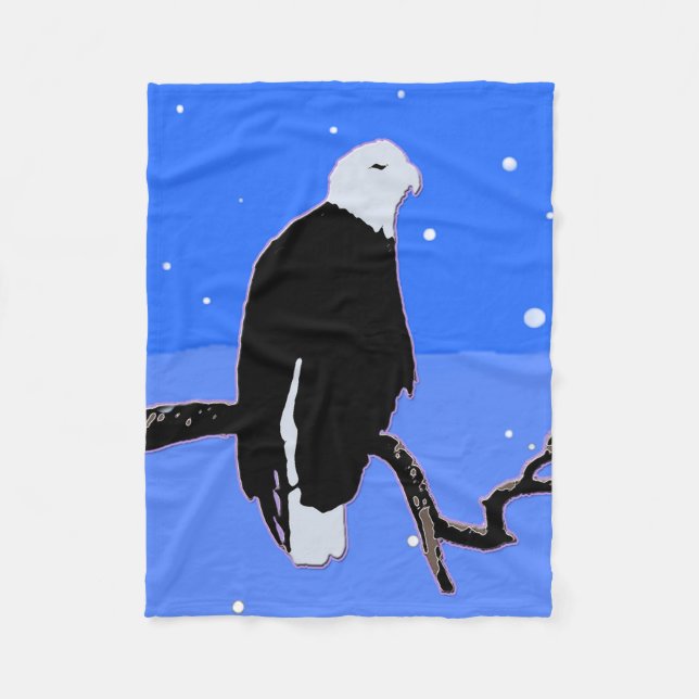 Örn in Winter - Original Wildlife Art Fleecefilt (Framsidan)