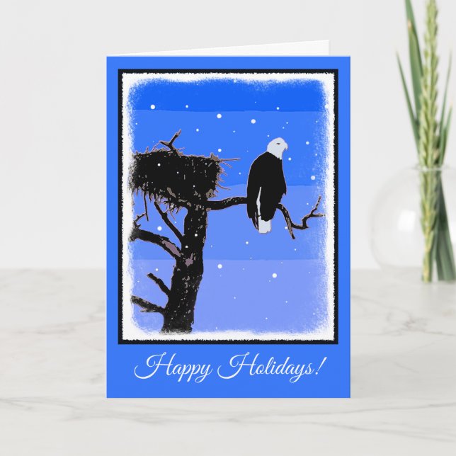 Örn in Winter - Original Wildlife Art Helgkort (Framsida)